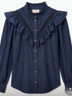 kate spade Dark Denim Button-Front Blouse